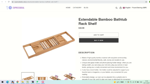 Bamboo Bathtub Shelf Rack Organiser - limited stock - Image 15