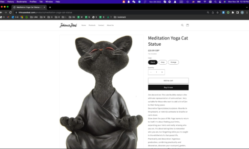 Meditation Yoga Cat Statue - Image 8