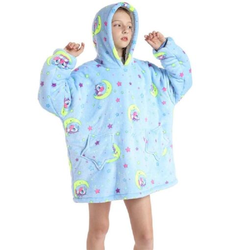 Kids Oversized Fluffy Hoodie Blanket - Image 26