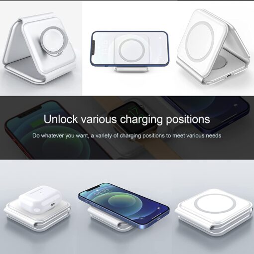 3 in 1 Magnetic Foldable Wireless Charging Station with vide - Image 16