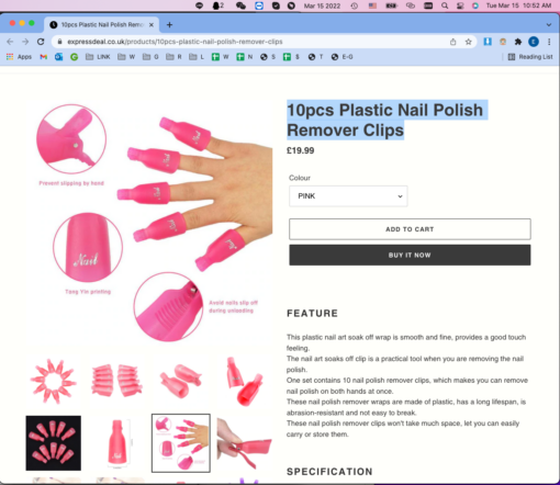 10pcs Plastic Nail Polish Remover Clips - Image 2