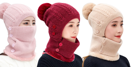 Winter Warm Knitted Cap＆Neck Warmer Sets