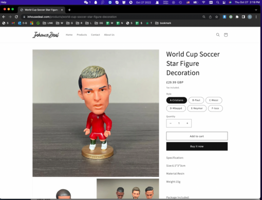 World Cup Soccer Star Figure Decoration - Image 6