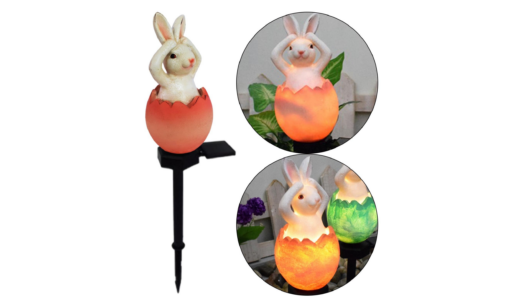 One or Two Solar Rabbit Shaped Sculpture Garden LED Light - Image 17