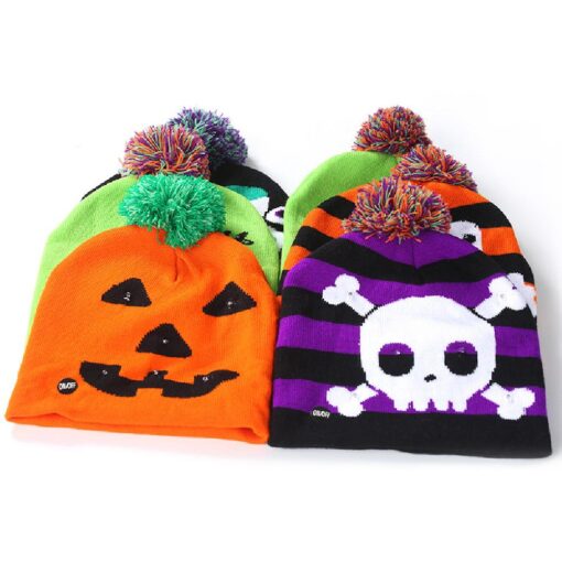 One or Two LED Halloween Beanie Hat - Image 12