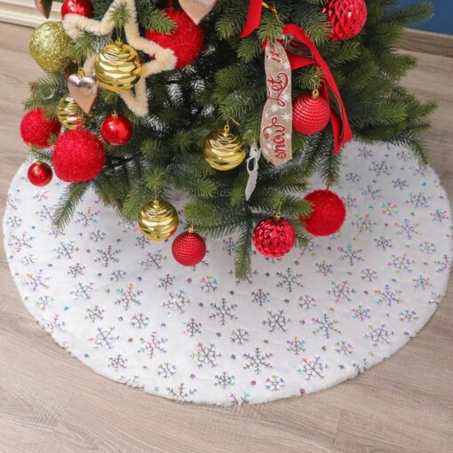 78, 90, 120 or 140 CM Faux Fur Christmas Tree Skirt - Image 4