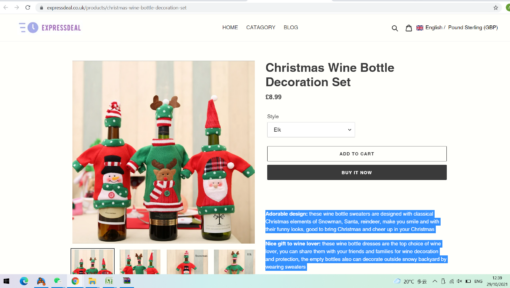 Christmas Wine Bottle Decoration - Image 4