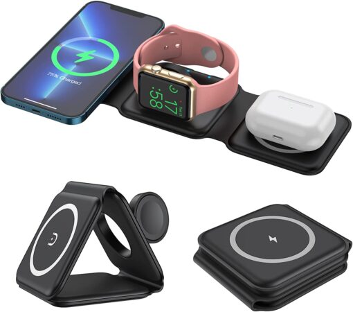 3 in 1 Magnetic Foldable Wireless Charging Station with vide - Image 11