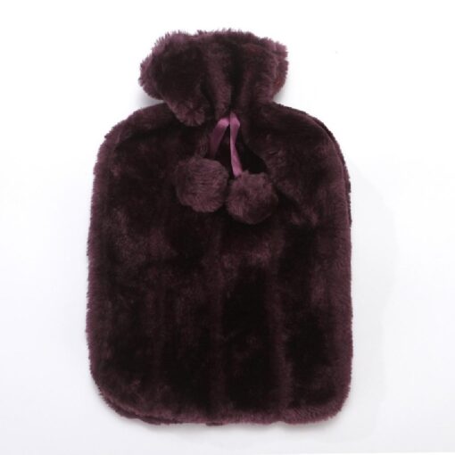 2L Rubber Hot Water Bottle with Faux Fluffy Cover - Image 4