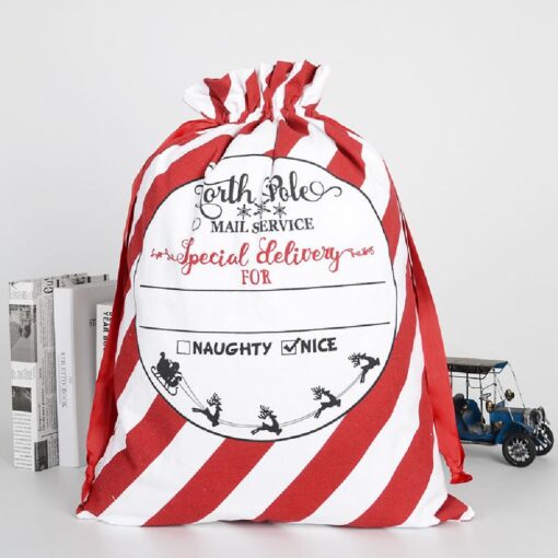 One or Two Large Canvas Christmas Drawstring Bags - Image 4