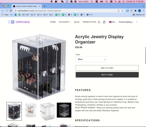 Acrylic Jewelry Earring Display Organizer - Image 8