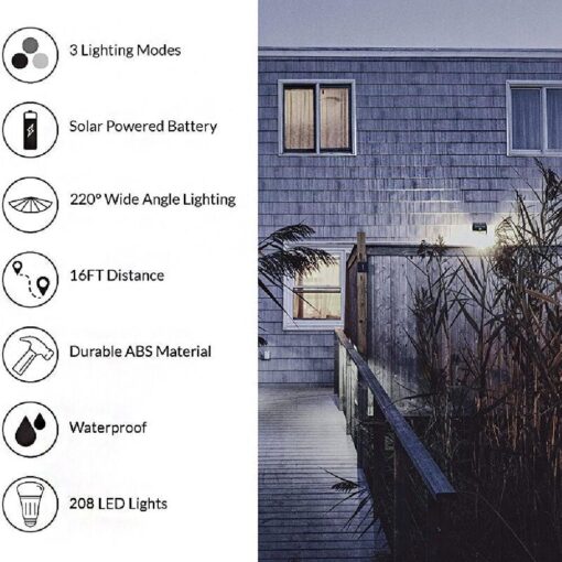 One, Two or Four 208 LEDs Solar Security Light - Image 5