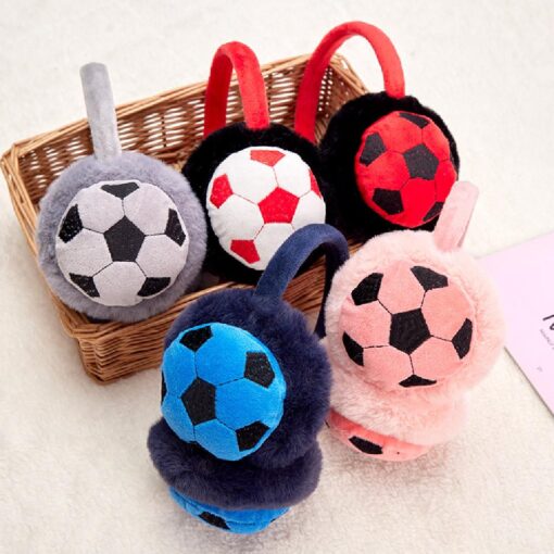 Football Design Winter Fluffy Kid Ear Warmers Earmuffs - Image 10