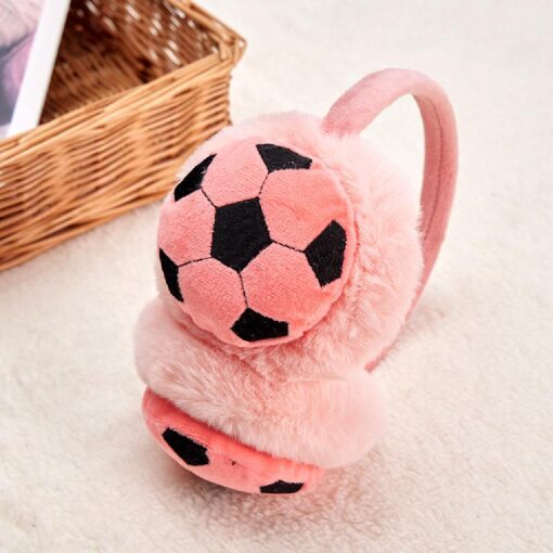 Football Design Winter Fluffy Kid Ear Warmers Earmuffs - Image 5