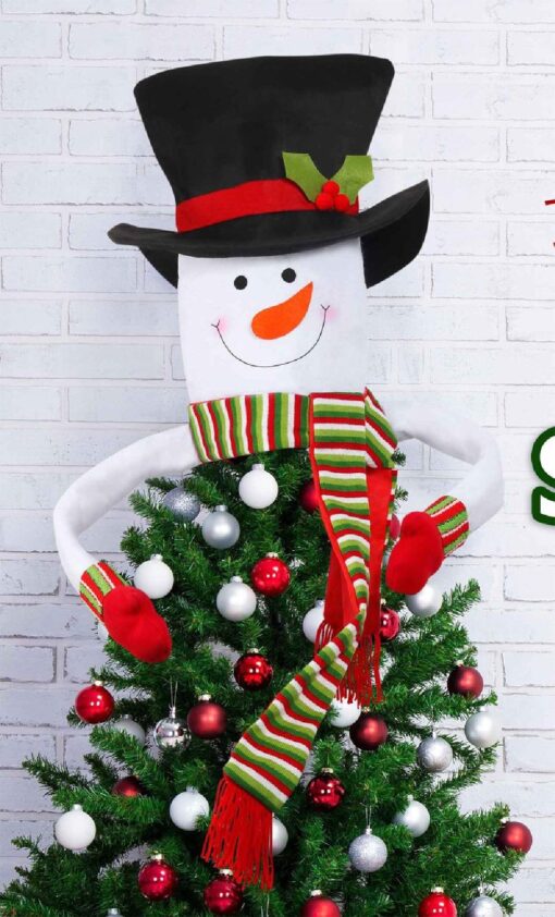 Christmas Tree Snowman Hat Topper Decoration - Image 3