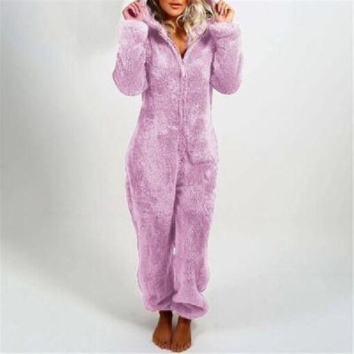 Womens Fleece Teddy onesie -7color - Image 7