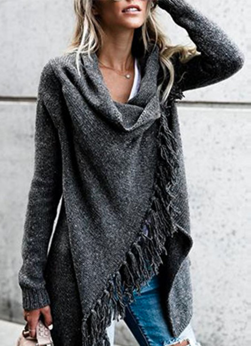 Women Warm Knitted Tassel Shawl