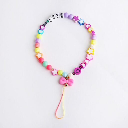 One or Three Rainbow Color Beaded Phone Chain - Image 13