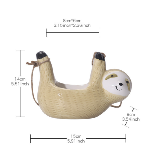 One or Two Ceramic Sloth Planter - Image 6