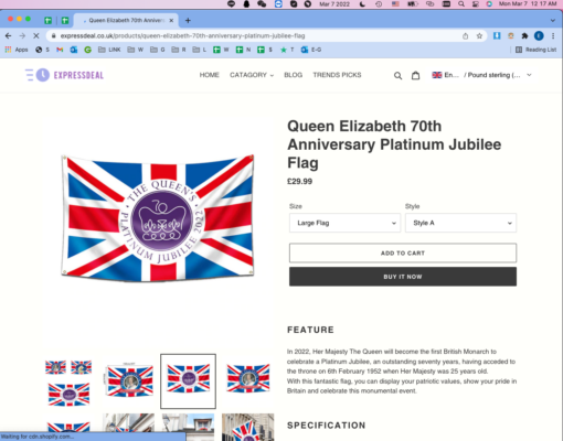 One or Ten Pcs Queen Elizabeth 70th Anniversary Platinum Jubilee Flag - Image 10