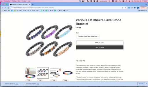 Chakra Meditating Lava Stone Bracelet - Image 9