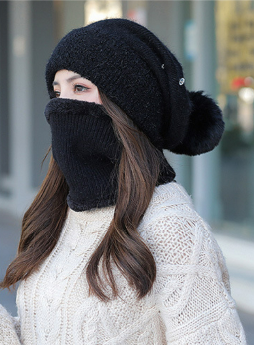 Warm Oversized Beanie with Optional Face Mask Cover - Image 12