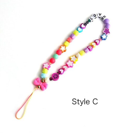 One or Three Rainbow Color Beaded Phone Chain - Image 8