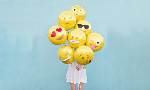 100 Pcs Emoji Party Latex Balloons 12 Inch