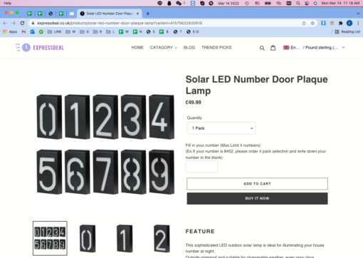 One or Two Solar LED Number Door Plaque Lamp - Image 21