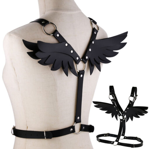 PU Leather Adjustable Chest Angel Wings - Image 4