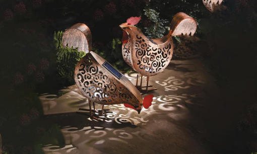 LED Rooster Solar Yard Lights