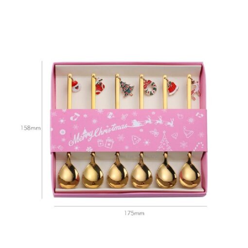 Six-Pieces Christmas Coffee Spoon & Fork Sets - Image 4