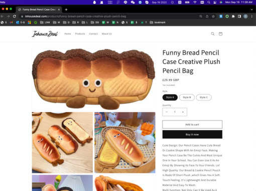 One or Three Funny Bread Pencil Case Creative Plush Pencil Bag - Image 7