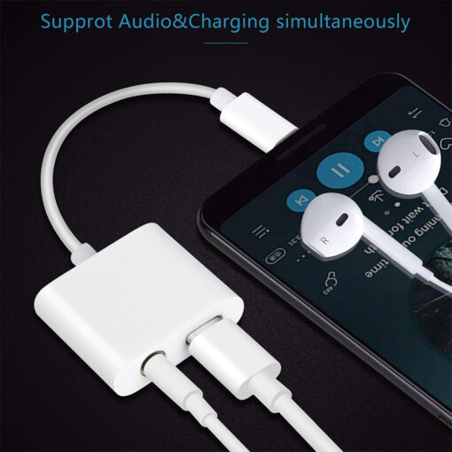 Lightening or Type C USB Headphone Jack Audio Dongle and Charging Port - Image 3