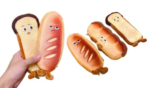 One or Three Funny Bread Pencil Case Creative Plush Pencil Bag