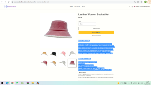 Women Warm PU Leather Bucket Hat - Image 7