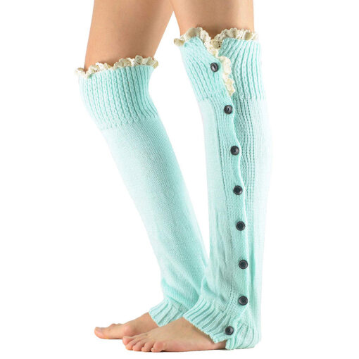 One or Two Pairs Lace straight knit socks with buttons - Image 9