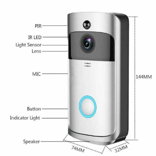 Wi-Fi Video Smart Doorbell with batteries and optional Chime - - Image 7