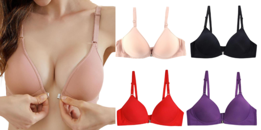 3 pack Women's Seamless Front Closure Bra  Push Up Bra - - Image 24