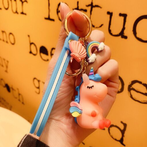 One or Five Silicone Unicorn Doll Key Chain Hanging Ring Ornaments - Image 16