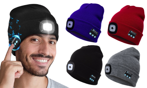 One or Two Bluetooth Beanie Hat with LED Light waiting for LEd ver