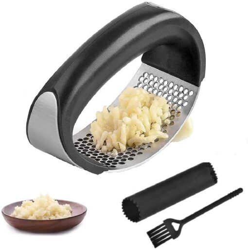 One or Three Piece Manual Stainless Steel Garlic Presses Set - Image 14