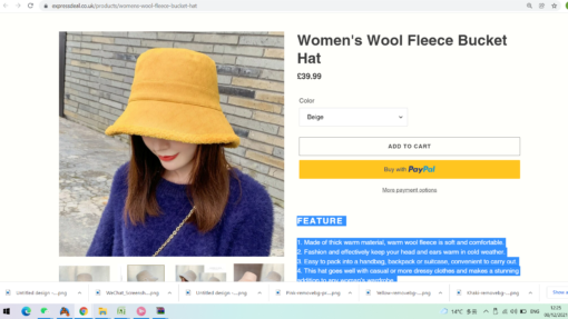 2 in 1 Women's Oversized Fleece Bucket Hat - Image 2