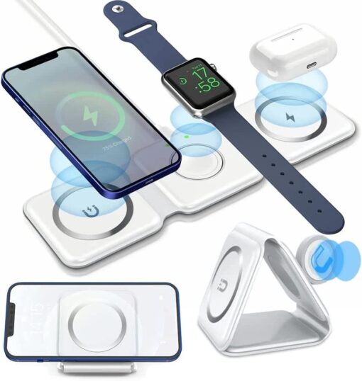 3 in 1 Magnetic Foldable Wireless Charging Station with vide - Image 6