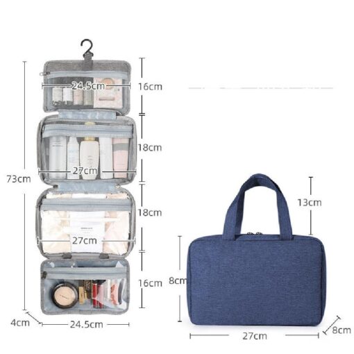 Travel Makeup Bag With Hanging Hooks-4 colors - Image 5