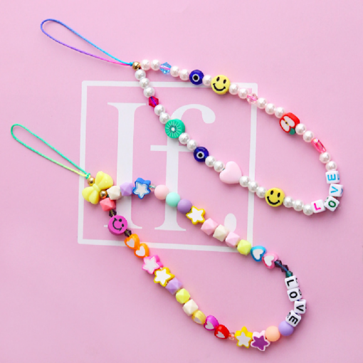 One or Three Rainbow Color Beaded Phone Chain - Image 4