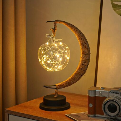 Led Half Moon Rattan Lamp - Image 17