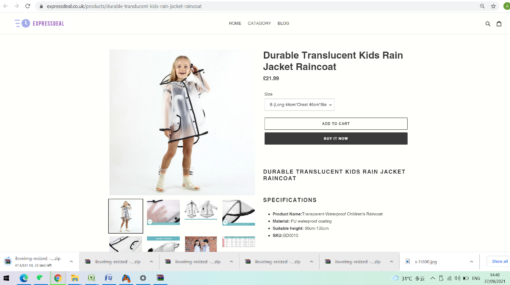 Durable Translucent Kids Rain Jacket Raincoat - - Image 3