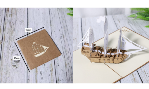 One, Two or Four 3D Pop Up Greeting Card-Boat Array - Image 10