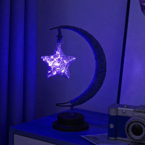 Led Half Moon Rattan Lamp - Image 24